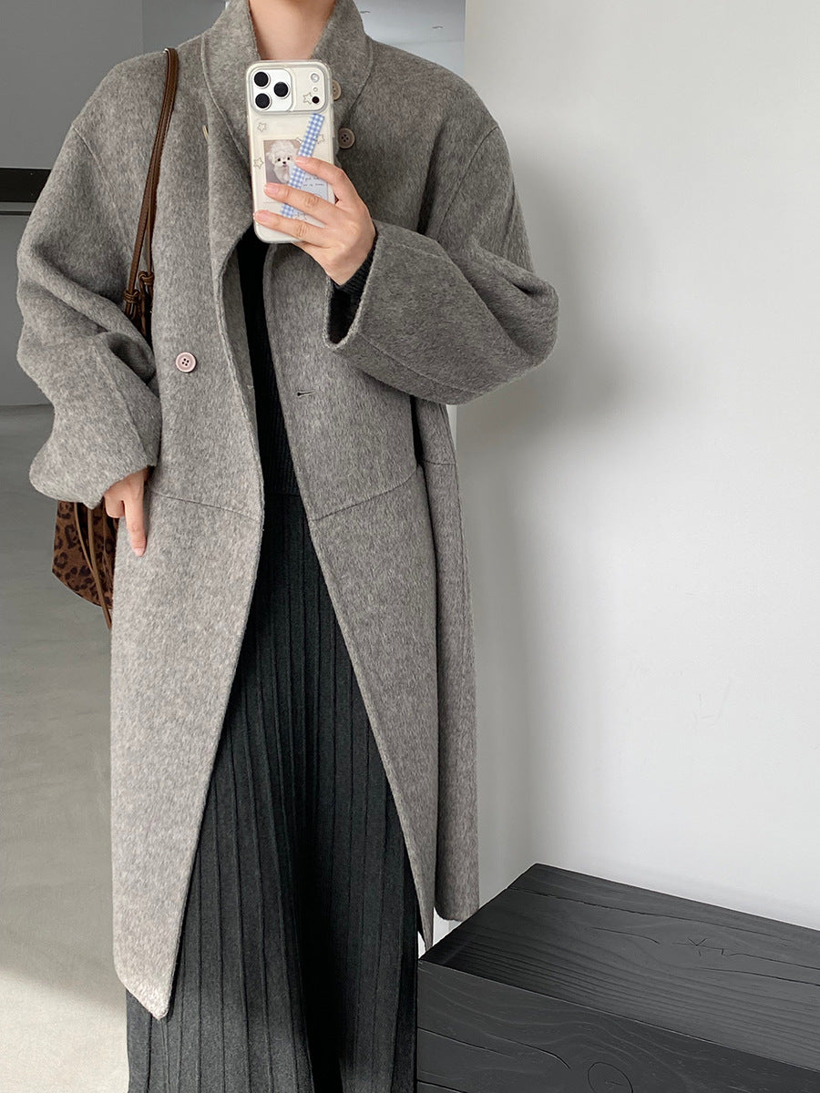 【cimz629065】實拍高級感貴氣重磅氣質羊毛桑蟬絲大衣外套251128