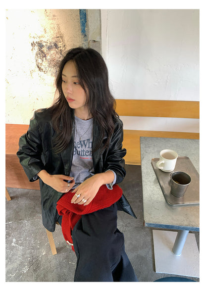 【H5389】實拍簡約休閒韓系長袖T恤250902