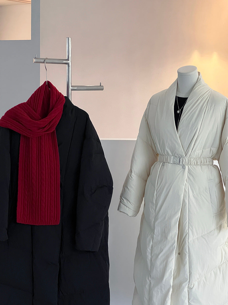 【cimz6386】實拍歐美大氣抗寒鎖温收腰氣質羽絨外套（白鴨絨90%)251120