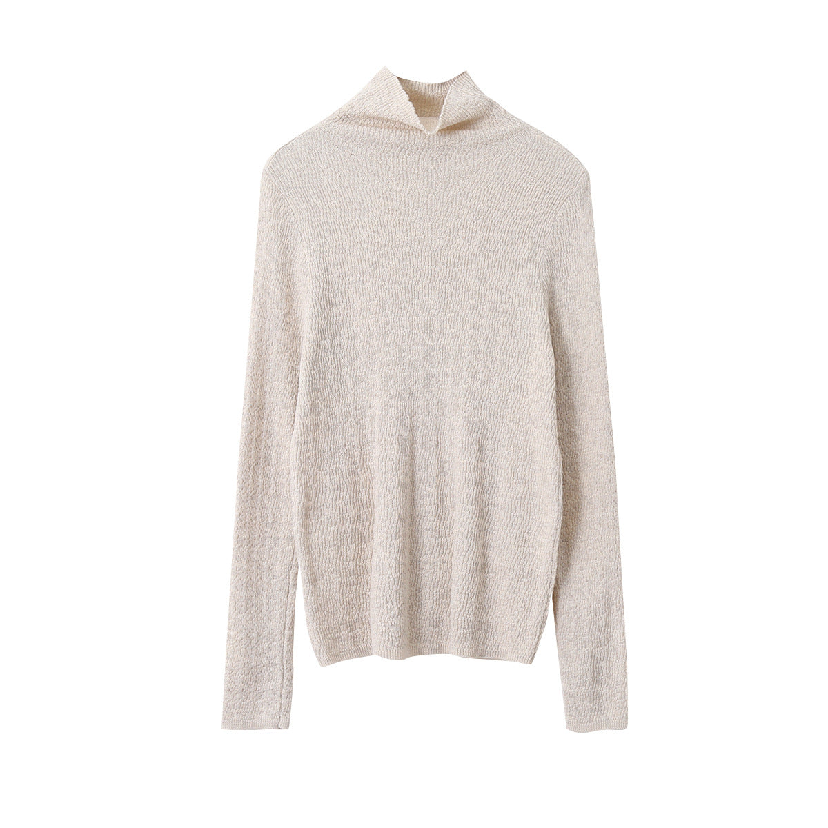 【LD11061】實拍紗網肌理超彈高領修身打底T恤251209