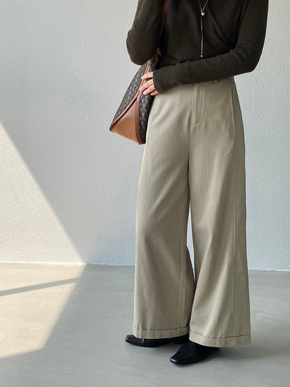 【cim1678】實拍法式高級優雅感顯瘦天絲棉直筒褲251030