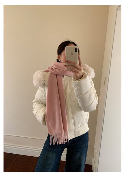 【H5501】實拍奶油風毛領連帽短款加厚棉服251118