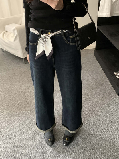 【H5483】實拍S~XL復古加厚水洗直筒牛仔褲251109