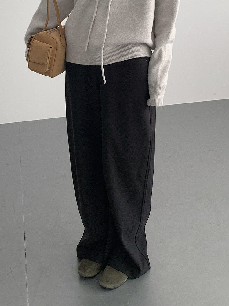 【LD3302】實拍S~XL秋冬顯瘦直筒毛呢休閒褲251103