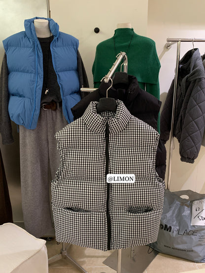 【L9309】實拍檸檬秋冬基礎款寬鬆百搭口袋拉鍊背心（內裡鋪棉）251117