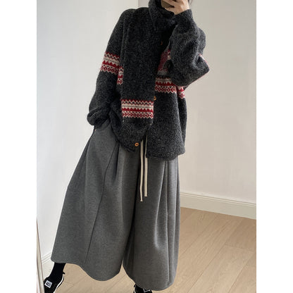 【YP6106】 實拍費爾島提花針織外套＋圍巾(含羊毛3%) 251023