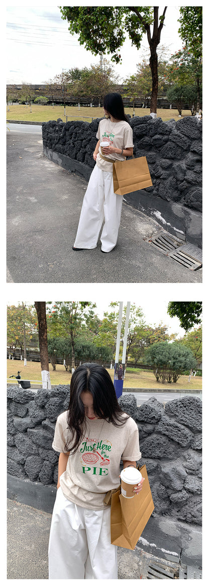 【H5062】實拍美式字母印花棉質短袖T恤250224