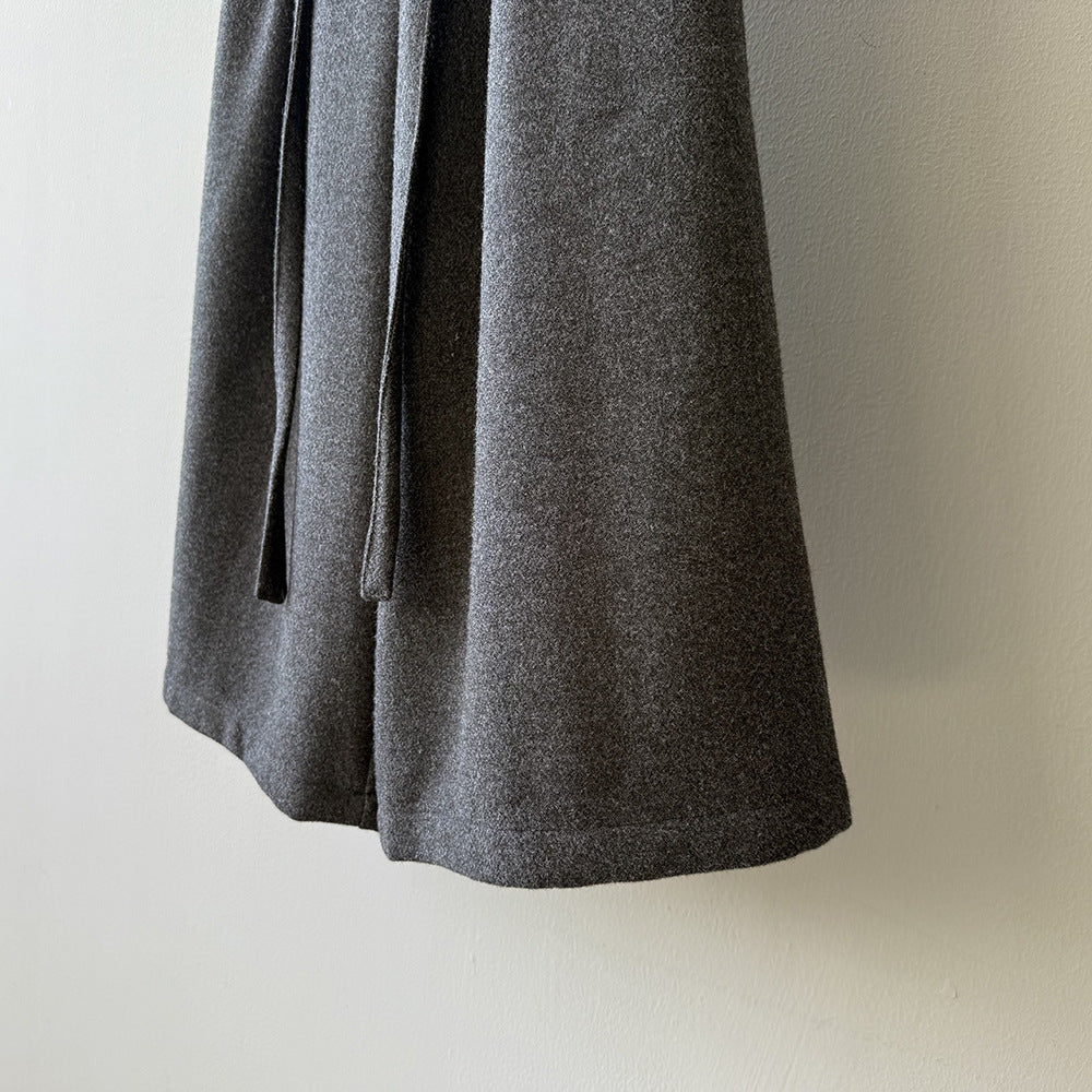 【Y82677】 實拍復古系帶加厚七分闊腿褲251023