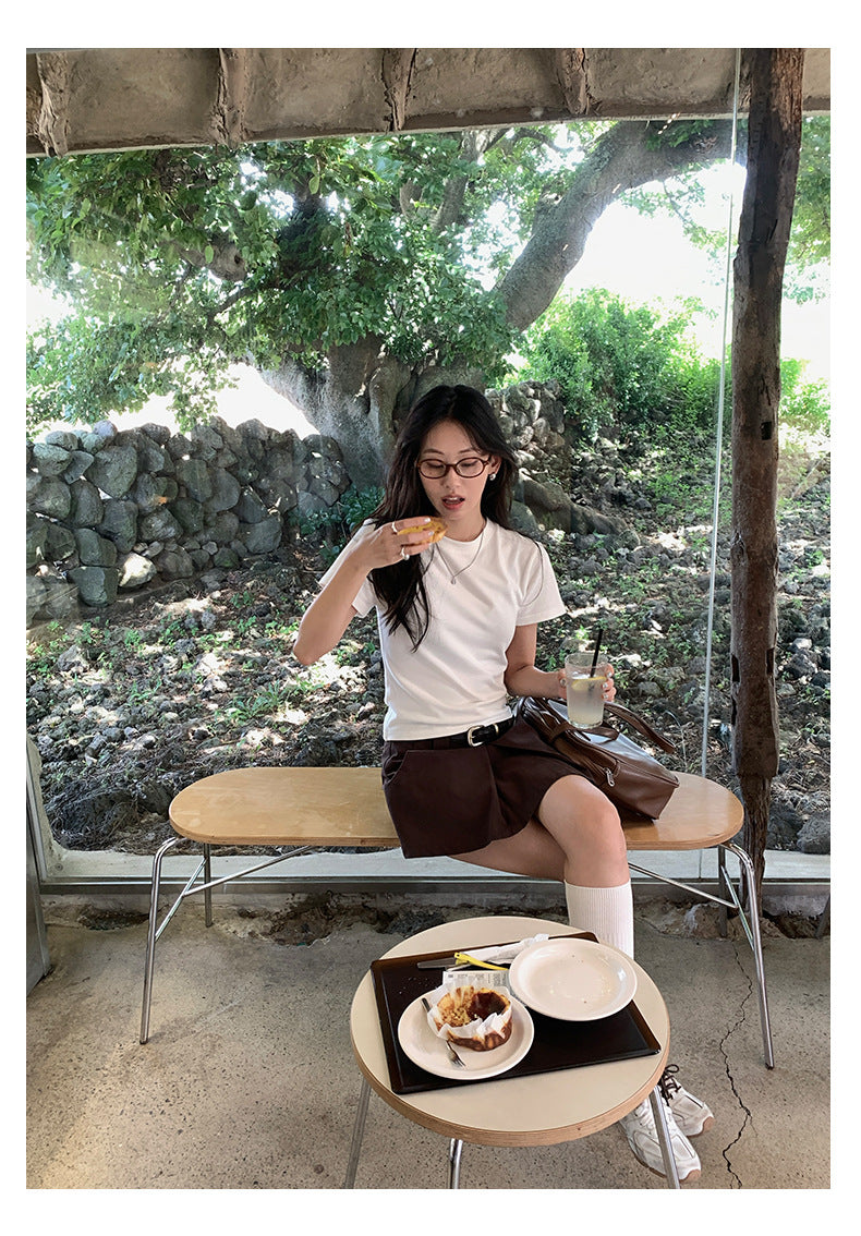 【H5387】實拍韓版設計顯瘦開叉裙褲(內有安全褲）250902