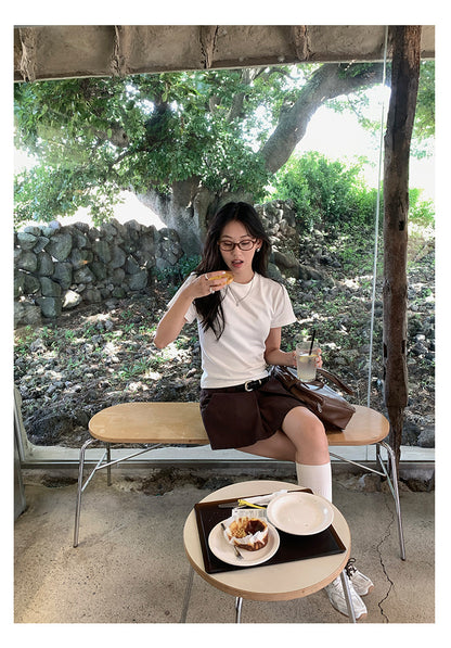 【H5387】實拍韓版設計顯瘦開叉裙褲(內有安全褲）250902