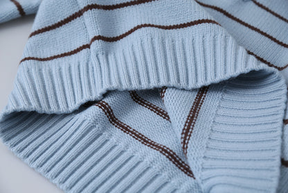 【LD11063】實拍復古條紋加厚棉羊絨針織毛衣251209