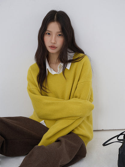 【LD3281】實拍慵懶寬鬆棉羊絨針織毛衣251103