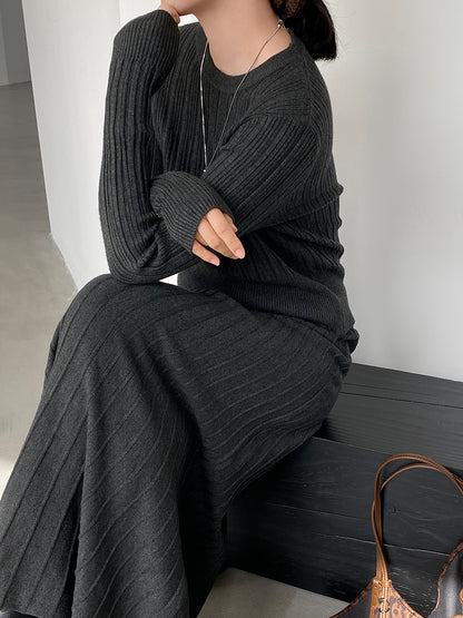 【cimz100789】實拍法式高級感收腰顯瘦針織衫＋針織長裙(分開下單）251120