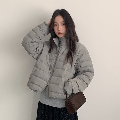 【LD11067】實拍簡約設計保暖立領含絨棉服外套（白鴨絨50%)
251209