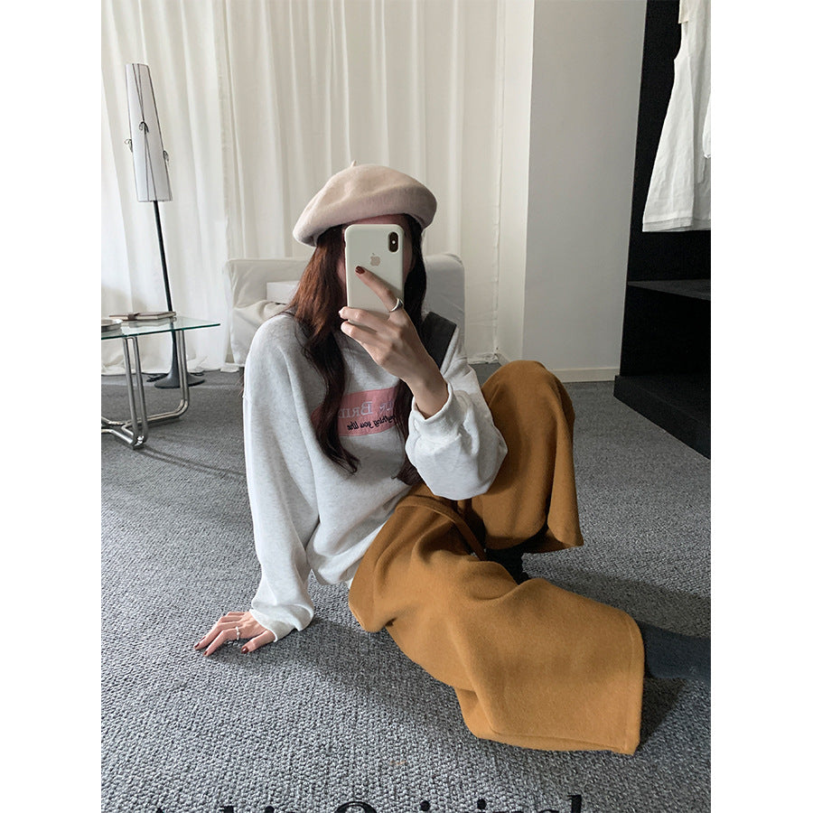 【H5478】實拍秋冬韓國質感刺繡棉質舒適衞衣251109