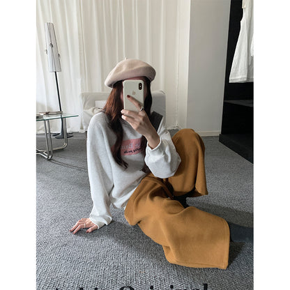 【H5478】實拍秋冬韓國質感刺繡棉質舒適衞衣251109