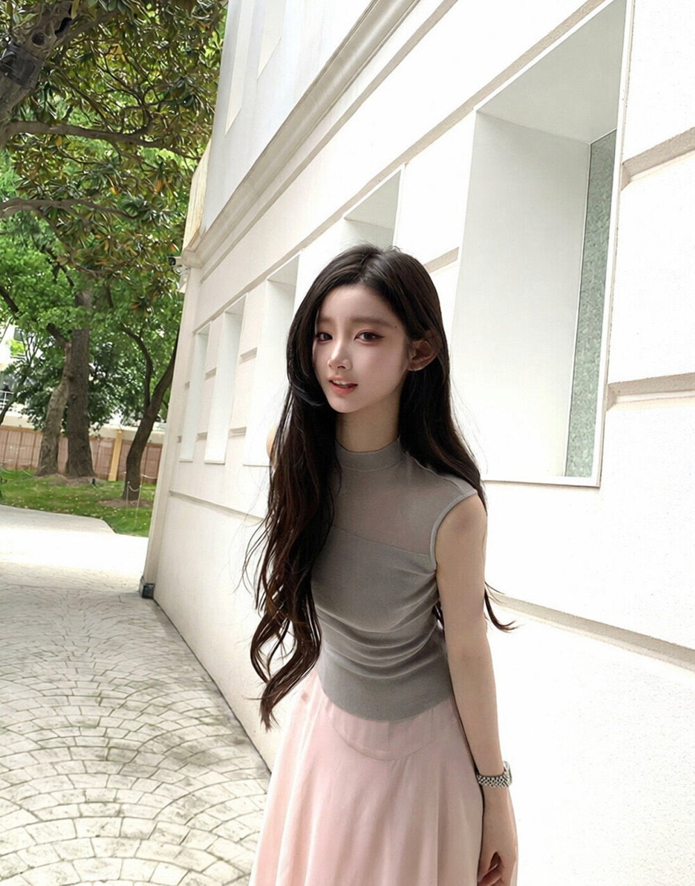 【L5765】Y.JIA溫柔仙女氣質🕊️針織背心+不規則雪紡裙 套裝260706