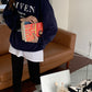 在台現貨【N8005】實拍韓國寬鬆休閒印花衛衣