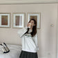 在台現貨【N8240】實拍韓國秋冬寬鬆加絨衛衣拼接百褶洋裝