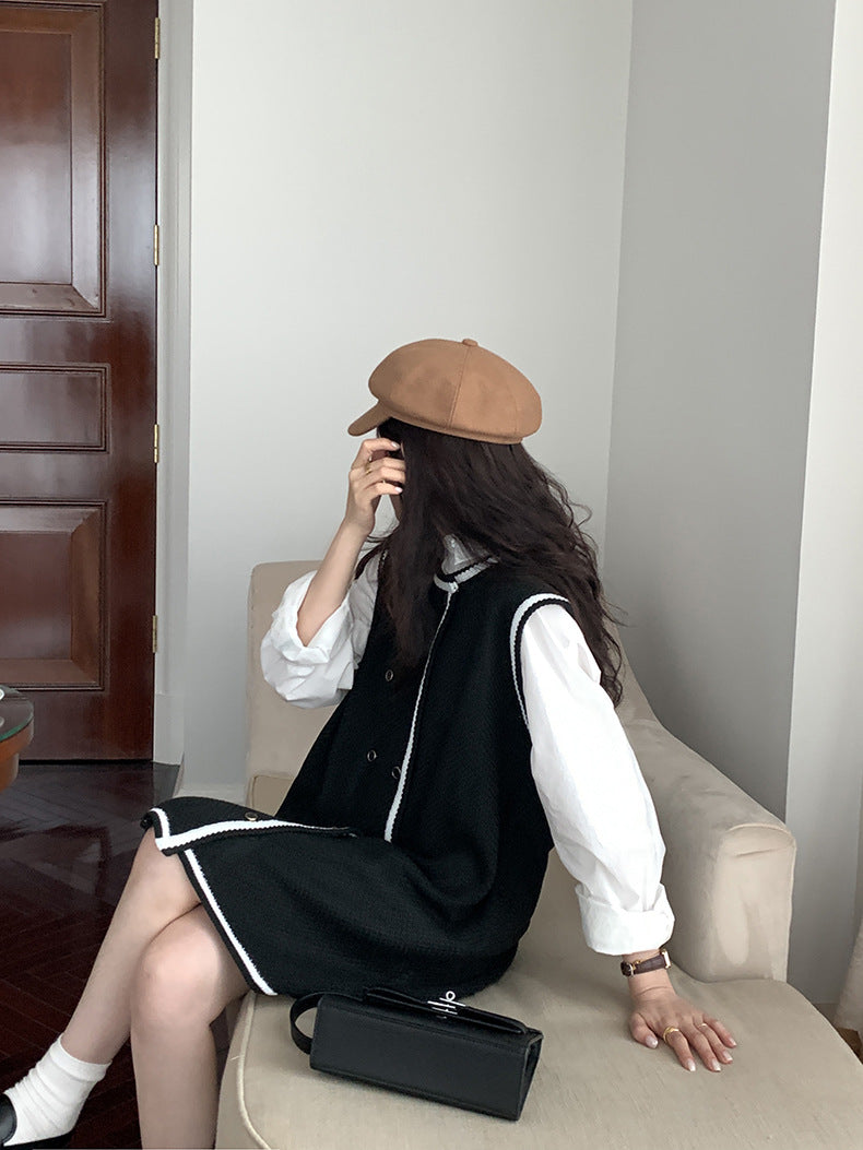 在台現貨【N406】實拍韓國撞色針織連衣裙