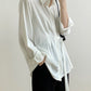 【Y80621】實拍韓國設計款寬鬆顯瘦繫帶垂感襯衣221207
